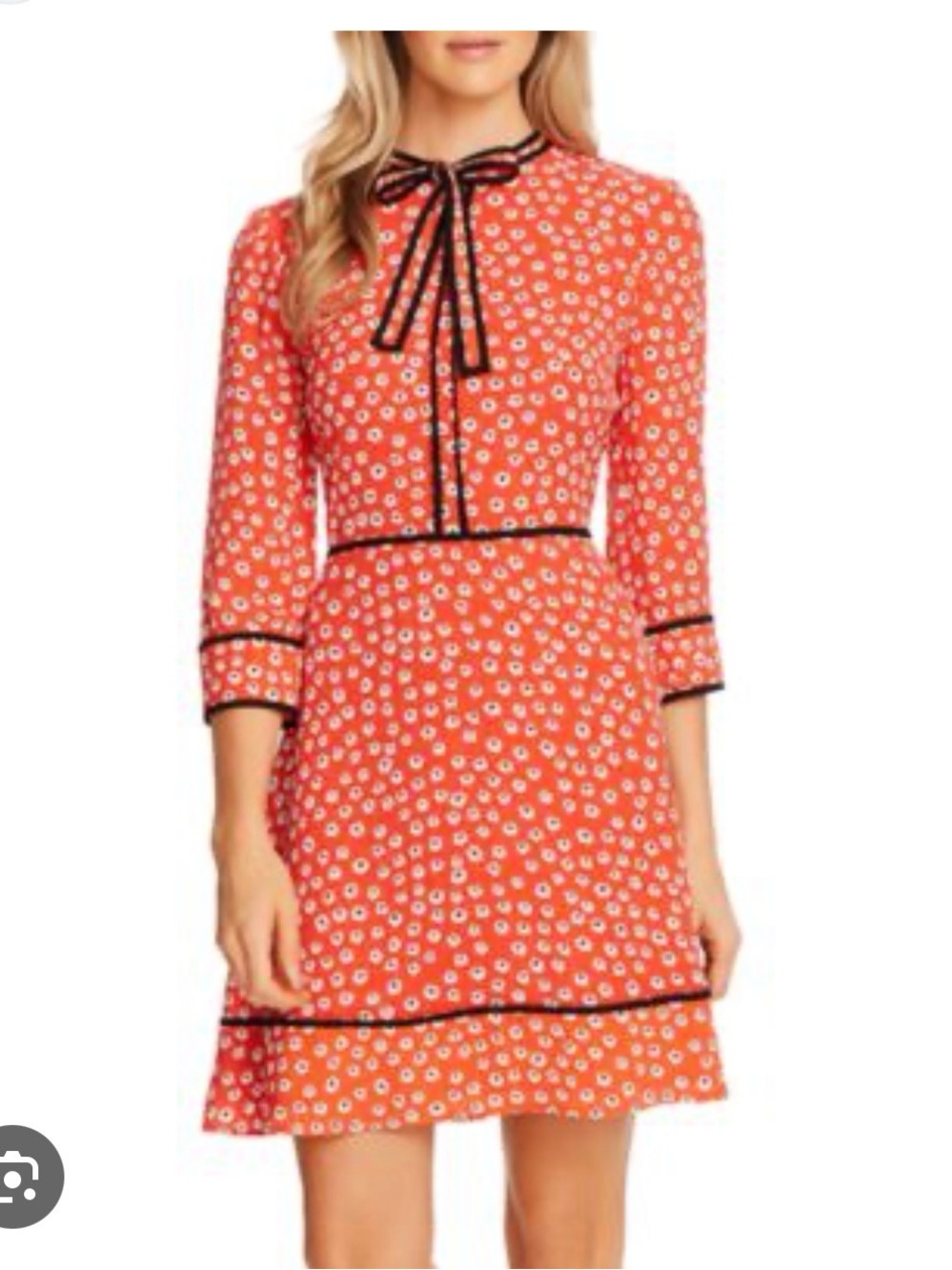 NWT CeCe Women's 3/4 Sleeve Daisy Melody Dress